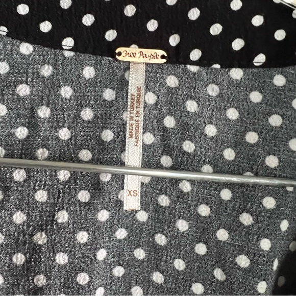 Free People Love Street Polka Dot Peplum Romantic Blouse - Picture 6 of 8